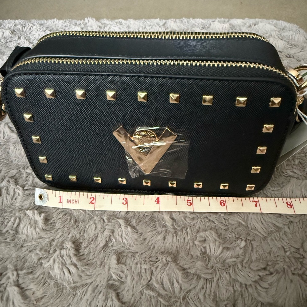 Valentino Orlandi Black and Gold Crossbody Bag